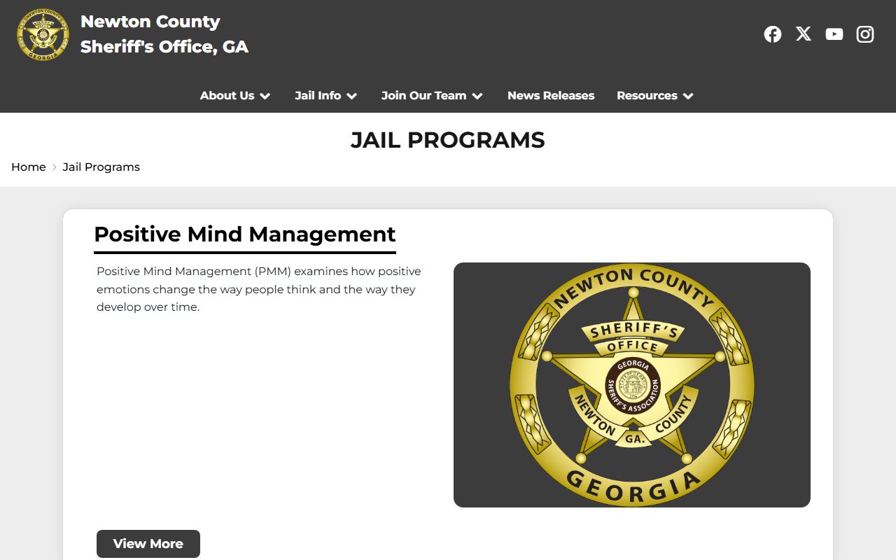 Newton County Detention Center jail program list